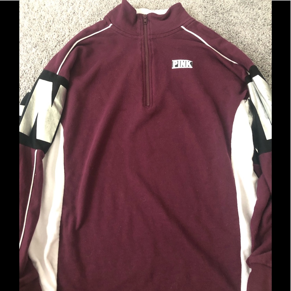 Maroon PINK Long Sleeve Sweater